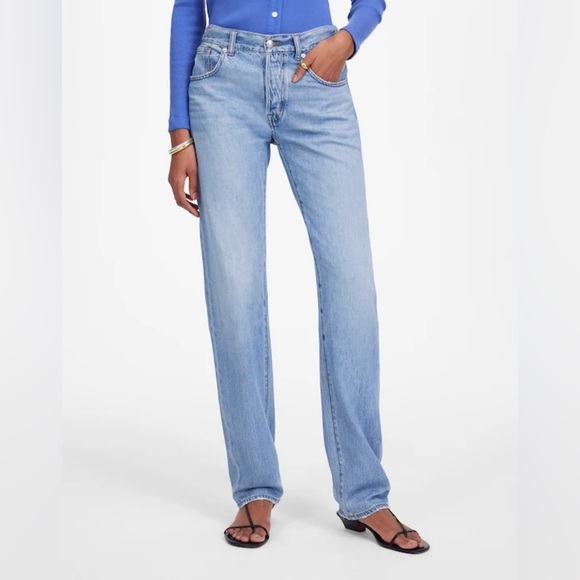 Madewell The Dean Easy Straight Jean in Northridge Wash Airy Denim Size 23 - Picture 2 of 13